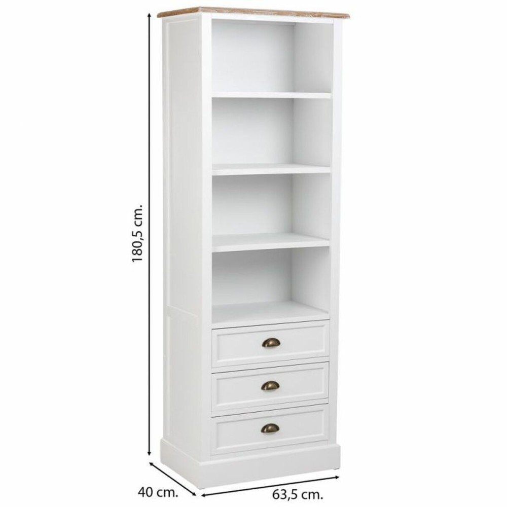 Regal Alexandra House Living Weiß Braun Zinklegierung Holz MDF 40 x 180 x 63 cm