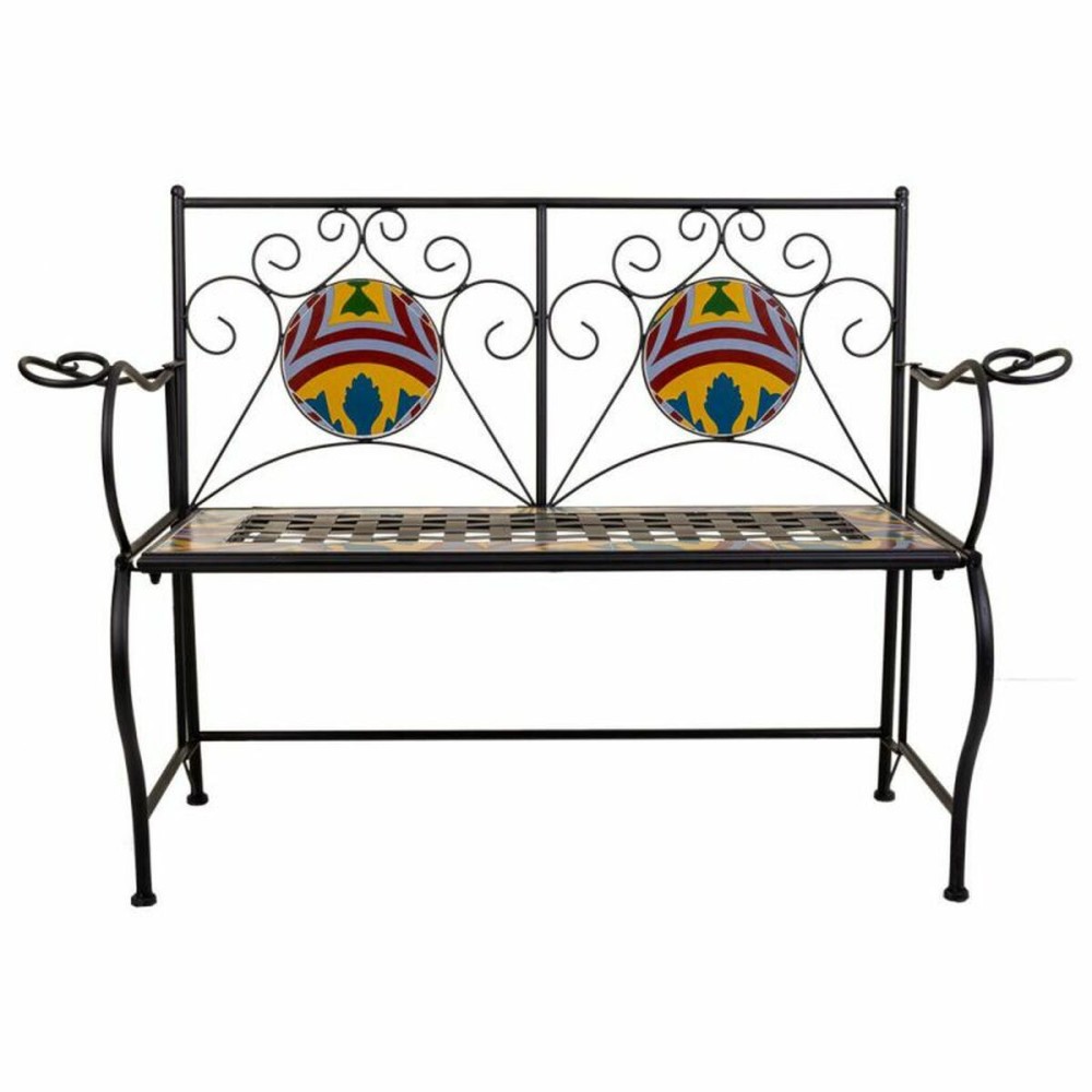 Bench Alexandra House Living Black Iron Tile 50 x 88 x 110 cm