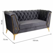 Canapé Alexandra House Living Gris 72 x 75 x 153 cm