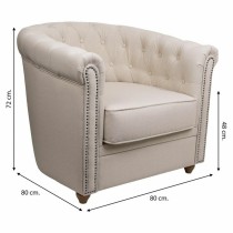 Fauteuil Alexandra House Living Beige 80 x 72 x 80 cm Rembourrage