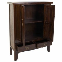 Cupboard Alexandra House Living Brown Rattan MDF Elm wood 40 x 130 x 100 cm