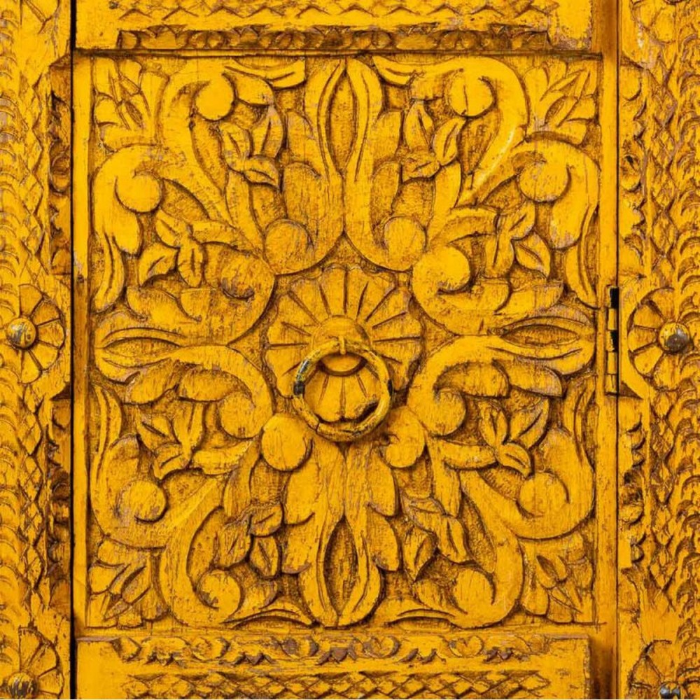 Cupboard Alexandra House Living Yellow Iron Mango wood 40 x 149 x 53 cm