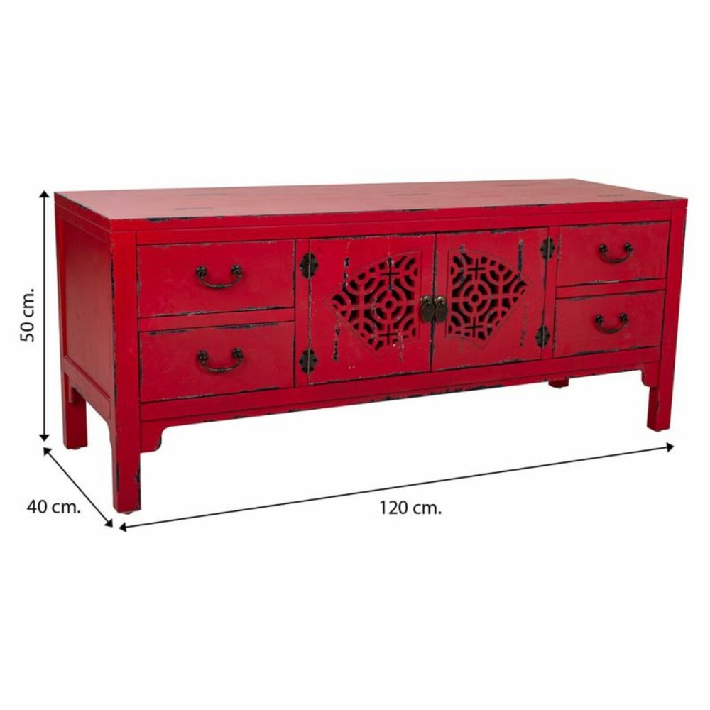 Multipurpose Chest of Drawers Alexandra House Living Red Fir wood MDF Wood 40 x 50 x 120 cm