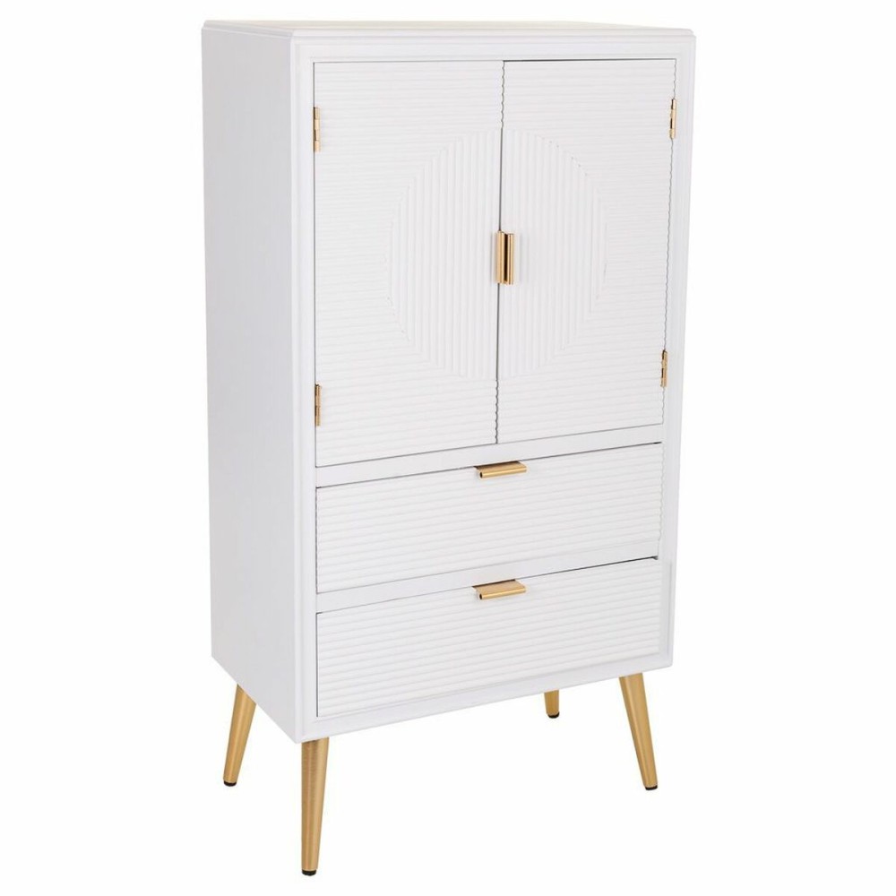 Schrank Alexandra House Living Weiß Gold Holz MDF 36 x 118 x 62 cm