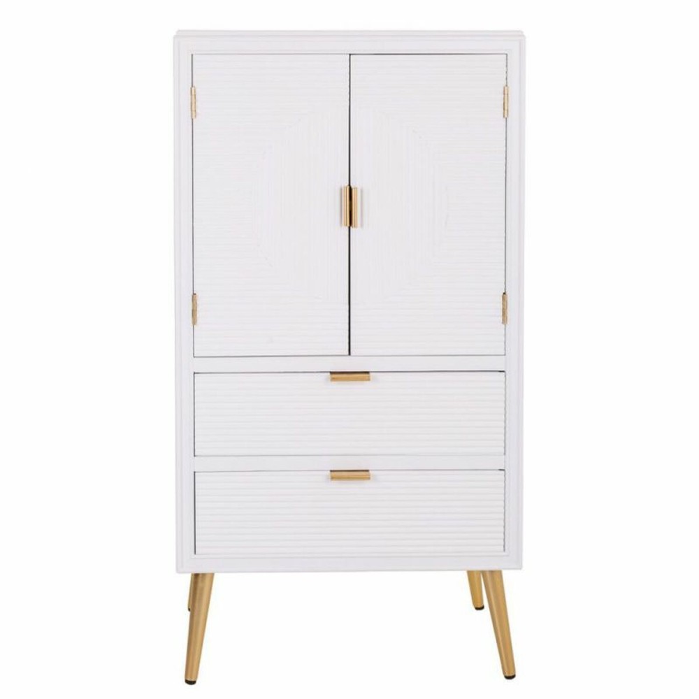 Schrank Alexandra House Living Weiß Gold Holz MDF 36 x 118 x 62 cm