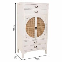 Armoire Alexandra House Living Blanc Rotin Bois d'épicéa Bois MDF 40 x 135 x 70 cm