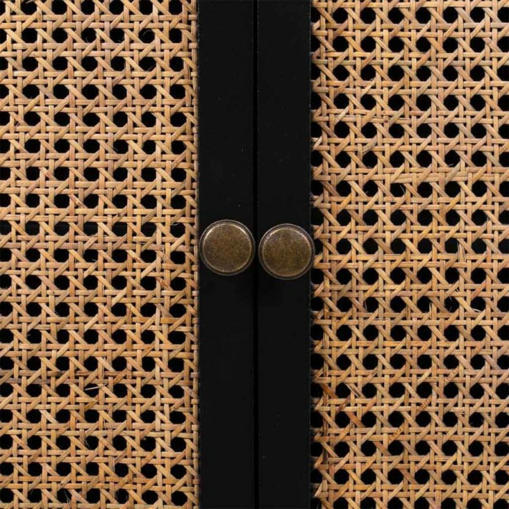 Armoire Alexandra House Living Noir Rotin Bois d'épicéa Bois MDF 40 x 135 x 70 cm