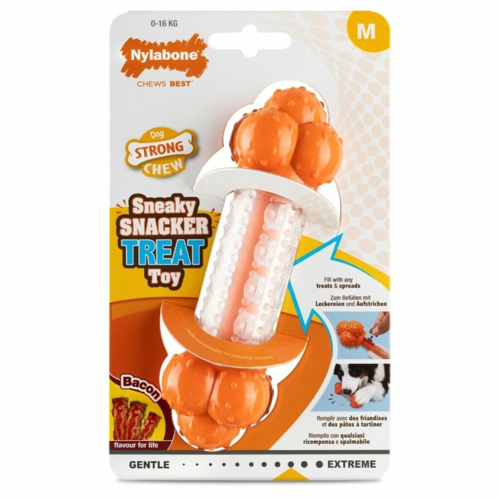 Beißring für Hunde Nylabone Orange Bacon Künstlicher M