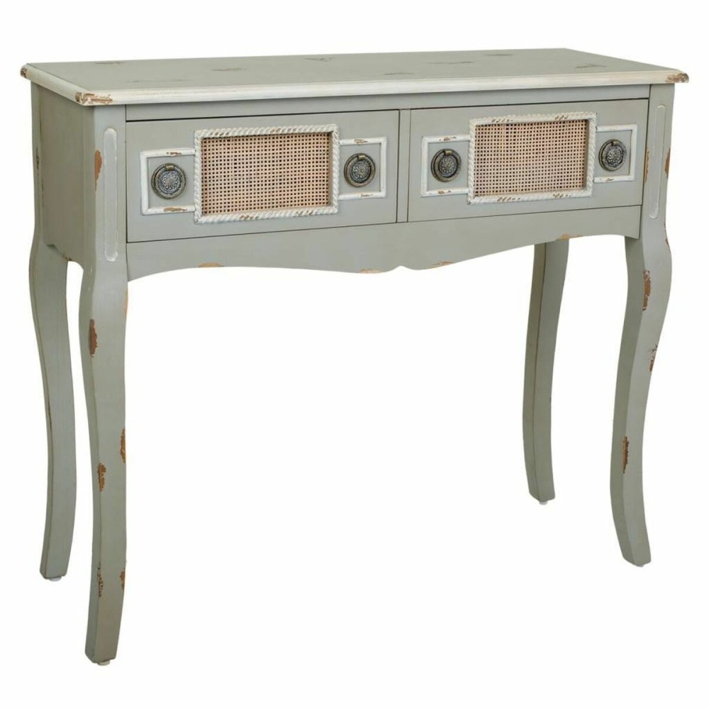 Hall Table with Drawers Alexandra House Living Grey Rattan Fir wood MDF Wood 33 x 77 x 90 cm