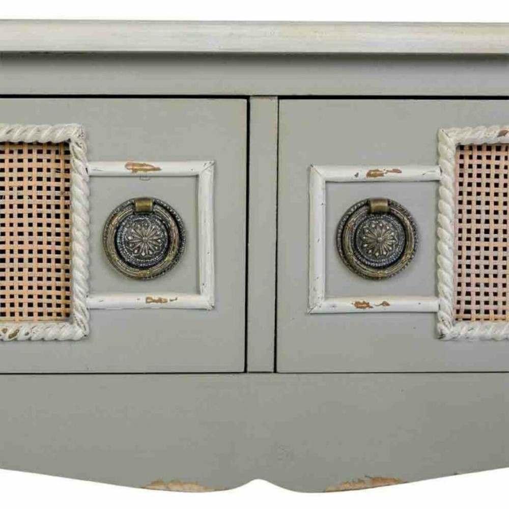 Hall Table with Drawers Alexandra House Living Grey Rattan Fir wood MDF Wood 33 x 77 x 90 cm