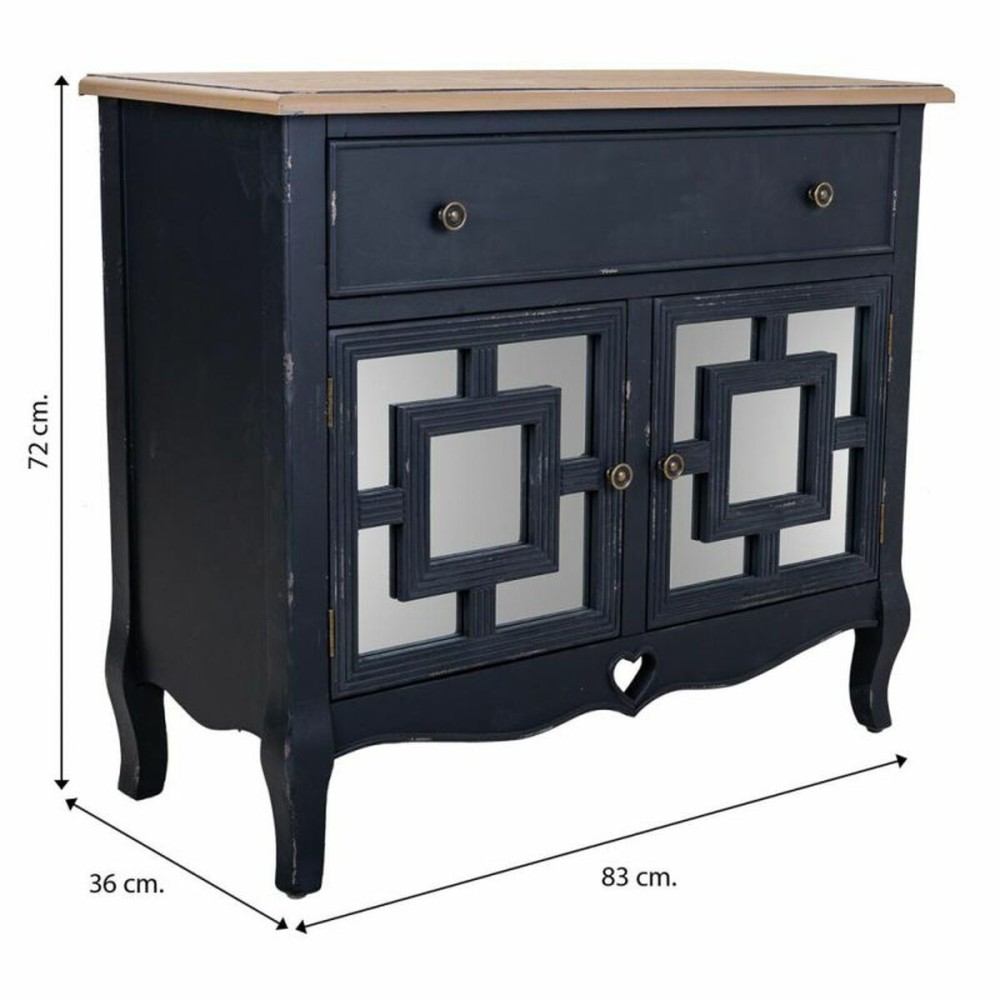 Hall Table with Drawers Alexandra House Living Black Glass Fir wood MDF Wood 36 x 72 x 83 cm