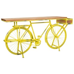 Eingangsbereich Alexandra House Living Bike Gelb Eisen Mango-Holz 46 x 93 x 187 cm