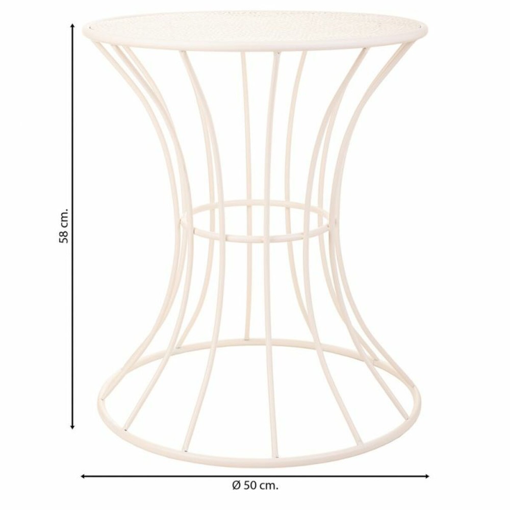 Side table Alexandra House Living White Iron 20 x 50 x 21 cm