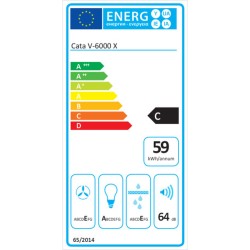 Hotte standard Cata  V6000X/A 490 m3/h Acier (60 cm)