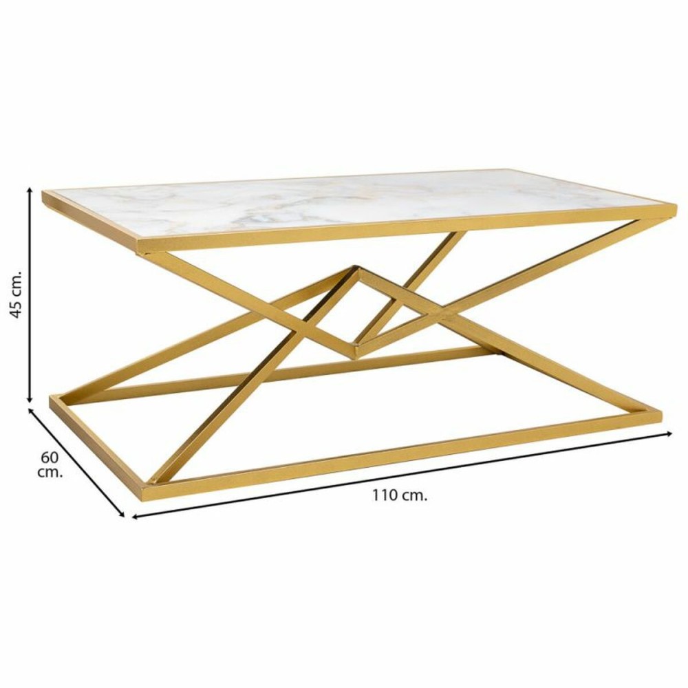 Table Basse Alexandra House Living Or Métal Papier Fer Bois MDF 60 x 45 x 110 cm