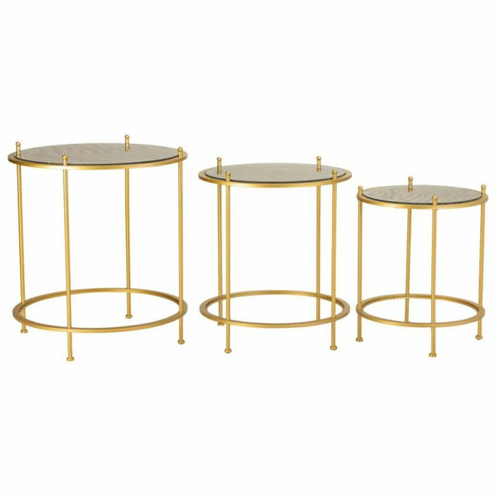 Set of 3 tables Alexandra House Living Gold 53 x 60 x 53 cm