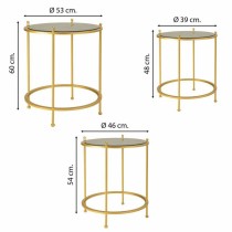 Set of 3 tables Alexandra House Living Gold 53 x 60 x 53 cm