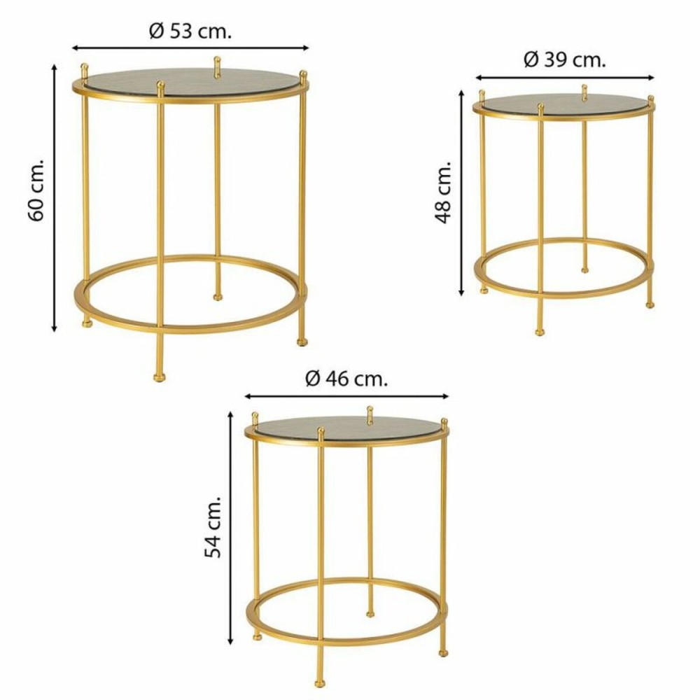 Jeu de 3 tables Alexandra House Living Or 53 x 60 x 53 cm