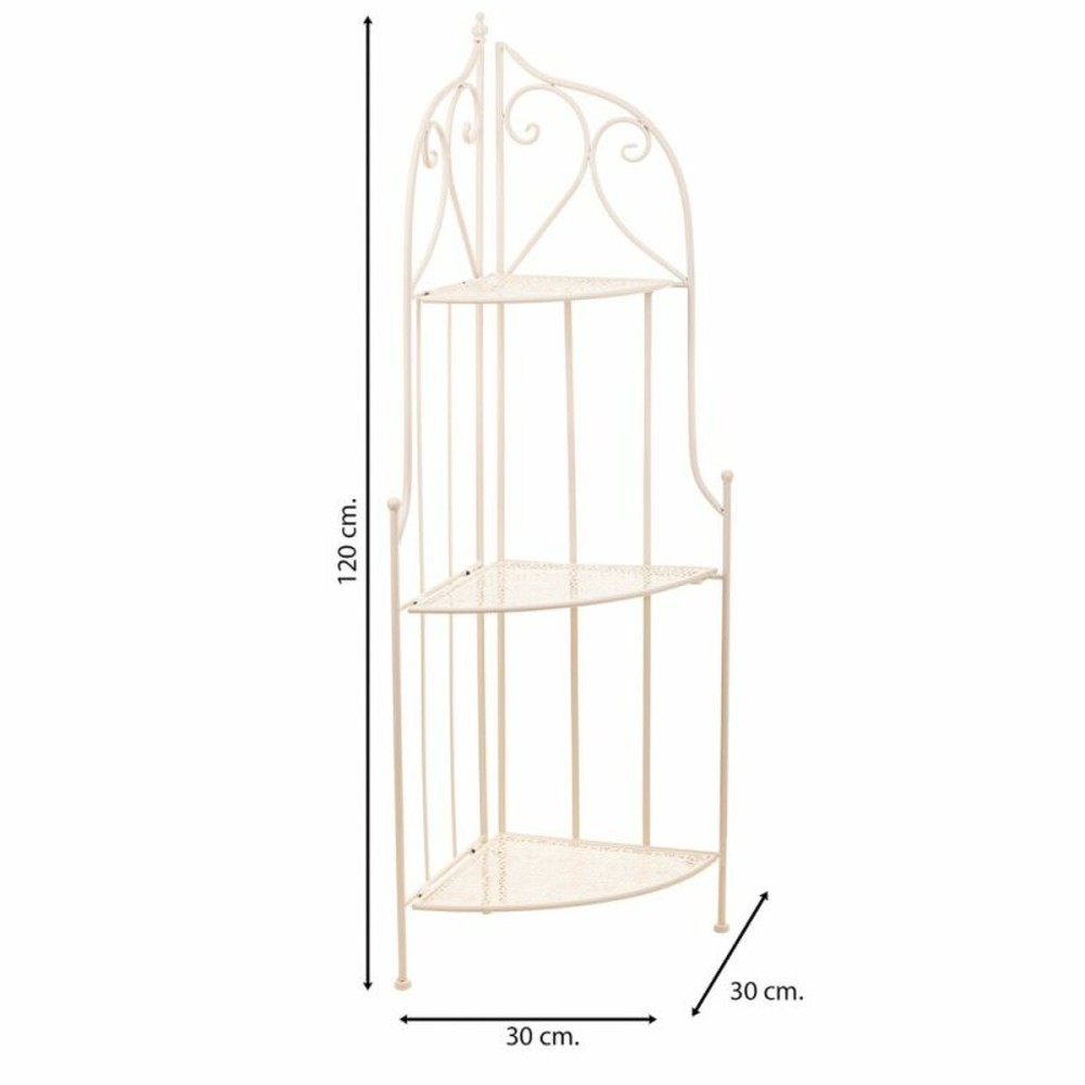 Corner Shelves Alexandra House Living White Metal Iron Ironwork 30 x 38 x 30 cm