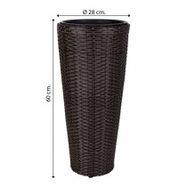 Planter Alexandra House Living Brown Iron Rattan Plastic 28 x 60 x 28 cm