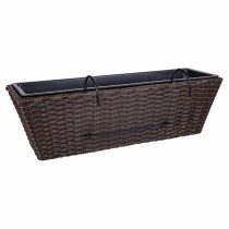 Plant pot for Railings Alexandra House Living Brown Iron Rattan Plastic 20 x 19 x 61 cm