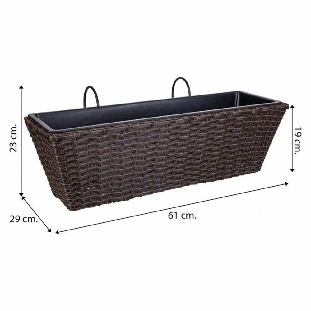 Pot de fleurs pour balcon Alexandra House Living Marron Fer Rotin Plastique 20 x 19 x 61 cm