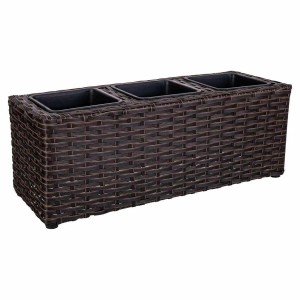 Blumentopf Alexandra House Living Braun Eisen Rattan Kunststoff 18 x 18 x 48 cm