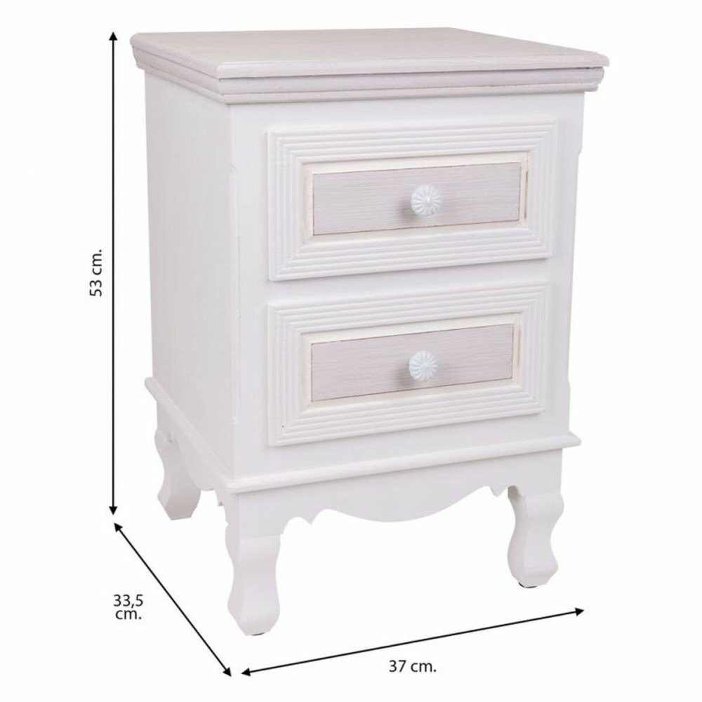 Table de Nuit Alexandra House Living Blanc 33 x 53 x 37 cm