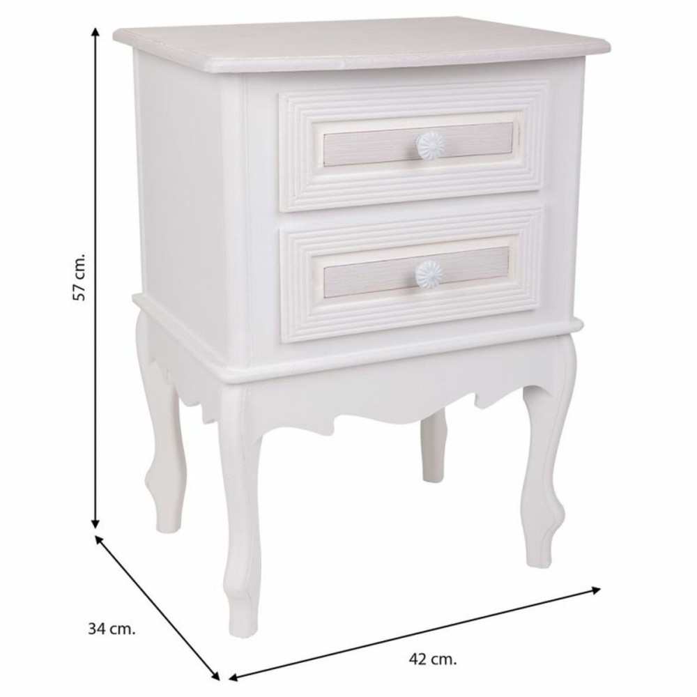 Table de Nuit Alexandra House Living Blanc 34 x 57 x 42 cm