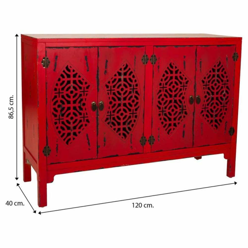 Buffet Alexandra House Living Rouge Bois d'épicéa Bois MDF 40 x 86 x 120 cm