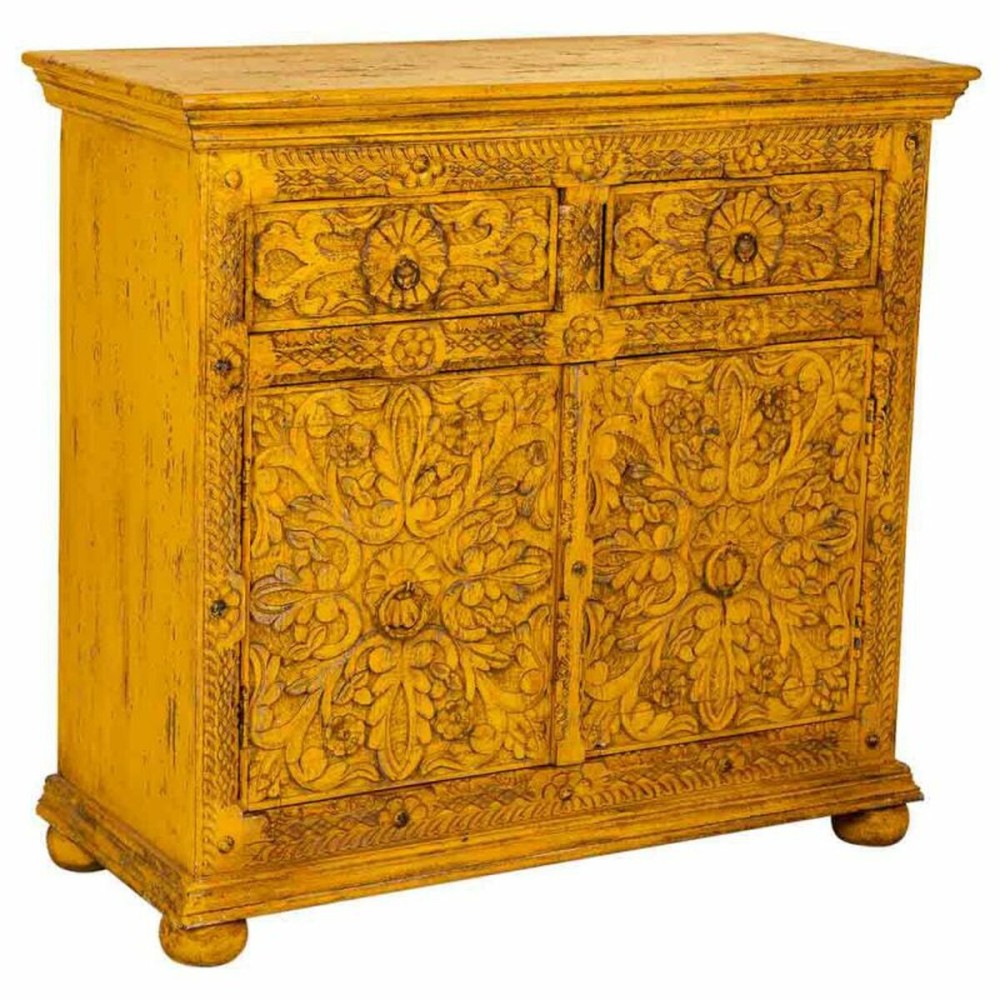 Sideboard Alexandra House Living Yellow Iron Mango wood 40 x 90 x 90 cm