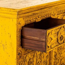 Sideboard Alexandra House Living Yellow Iron Mango wood 40 x 90 x 90 cm