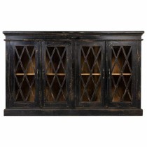 Sideboard Alexandra House Living Black Glass Mango wood 40 x 100 x 170 cm