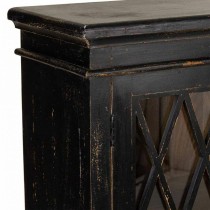 Sideboard Alexandra House Living Black Glass Mango wood 40 x 100 x 170 cm