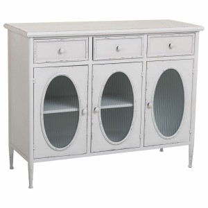 Sideboard Alexandra House Living White Metal Glass 40 x 80 x 100 cm