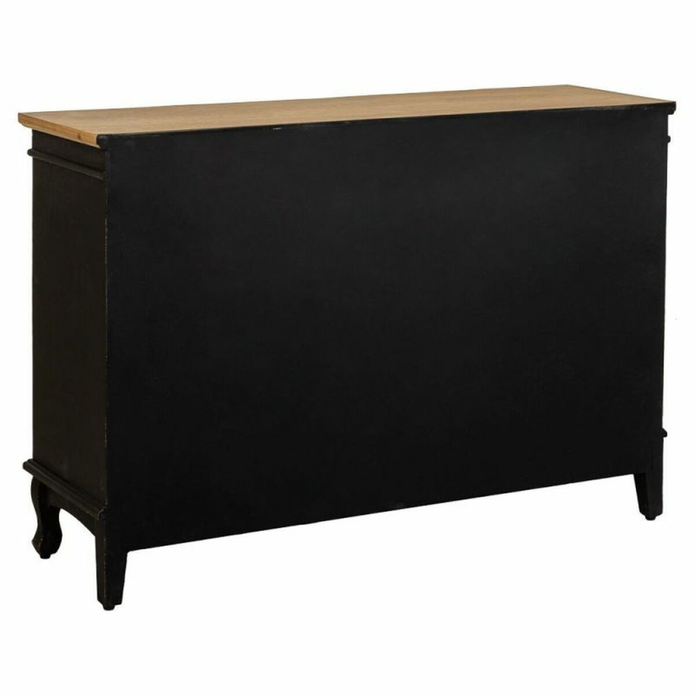 Sideboard Alexandra House Living Black Glass Fir wood MDF Wood 36 x 80 x 120 cm