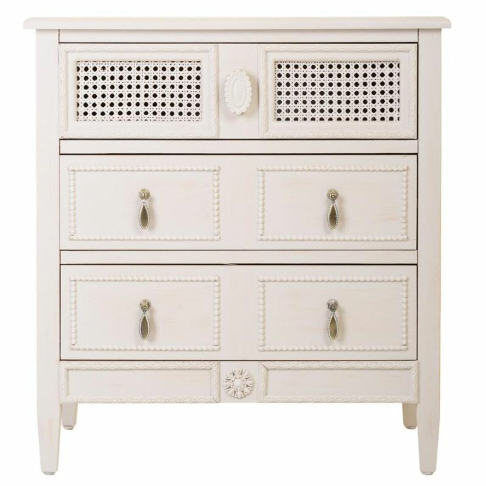 Chest of drawers Alexandra House Living Grey Pink Rattan Fir wood MDF Wood 36 x 70 x 65 cm