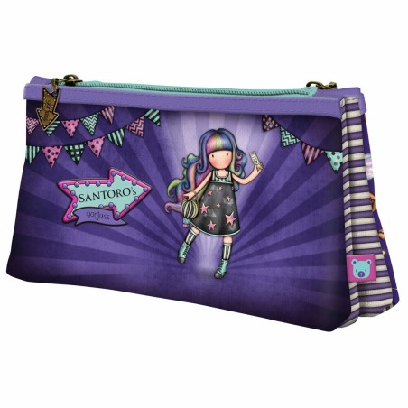 Trousse Fourre-Tout Double Gorjuss Up and away Violet (21.5 x 11,5 x 5 cm)