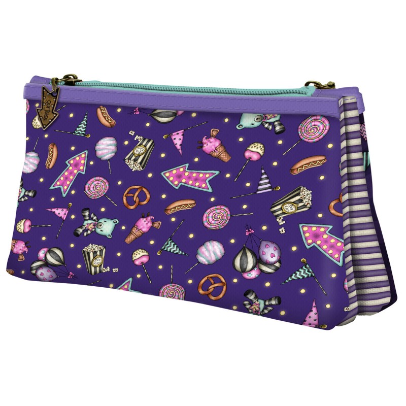 Trousse Fourre-Tout Double Gorjuss Up and away Violet (21.5 x 11,5 x 5 cm)