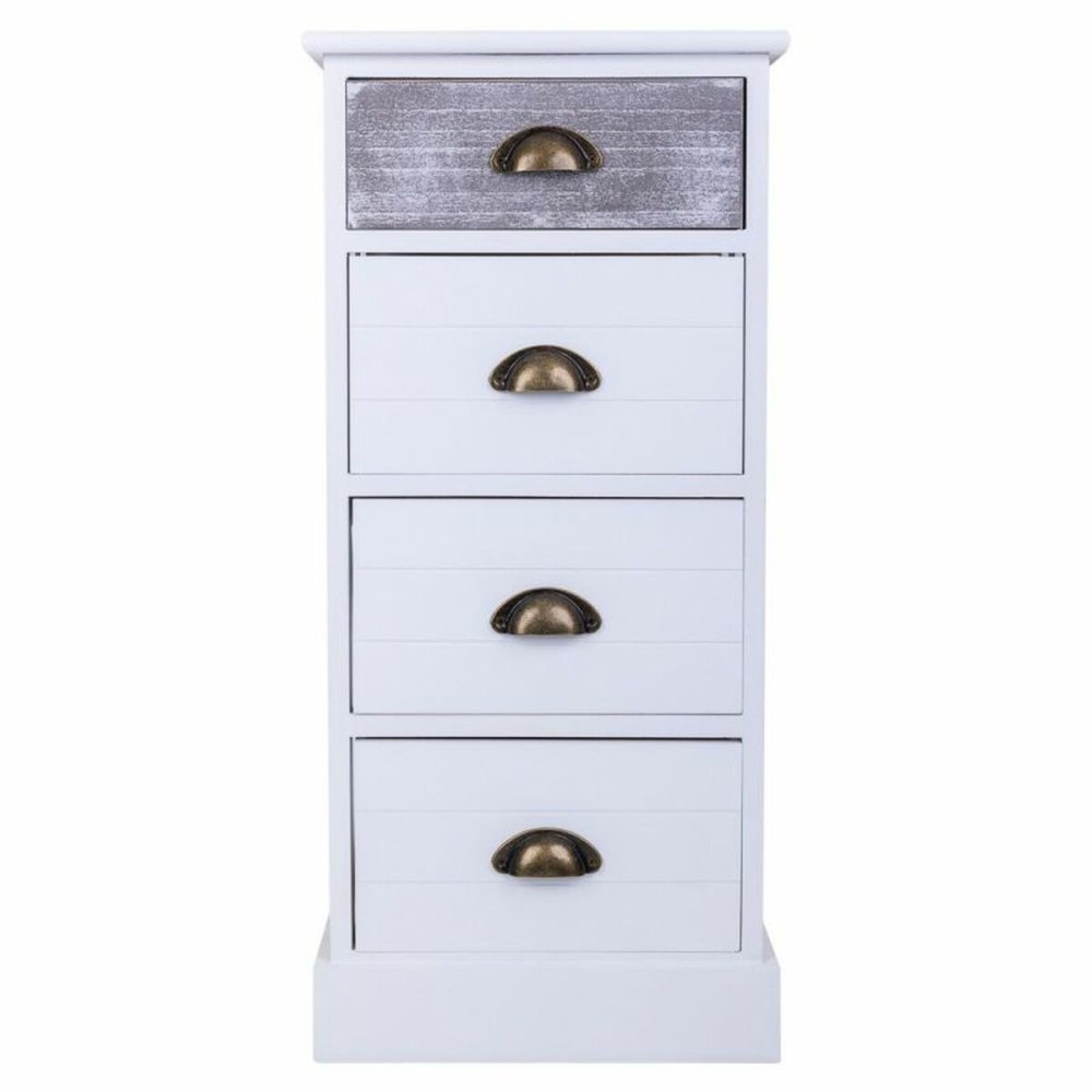 Caisson à Tiroirs Alexandra House Living Blanc Bois de paulownia Bois MDF 25 x 76 x 35 cm