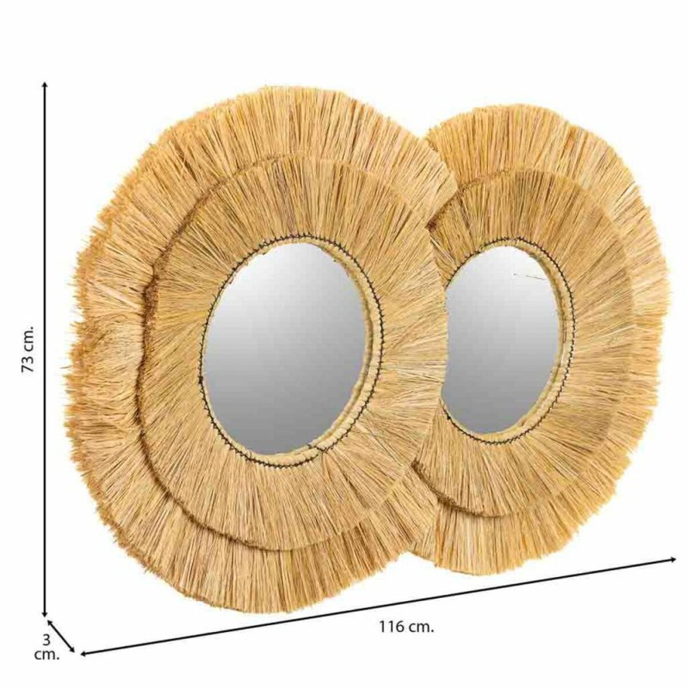 Wall mirror Alexandra House Living Brown 73 x 3 x 116 cm Circle