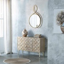 Wall mirror Alexandra House Living Golden 101 x 4 x 68 cm Circle