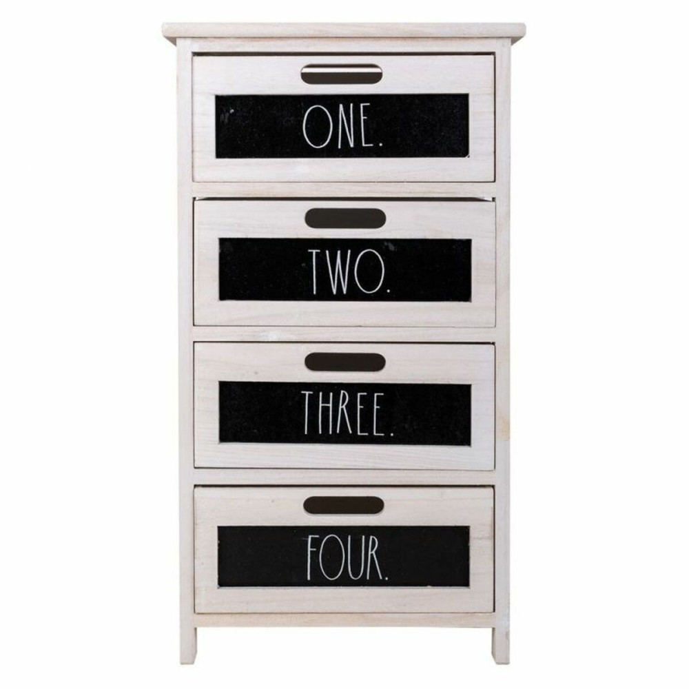 Chest of drawers Alexandra House Living White Paolownia wood 29 x 73 x 40 cm