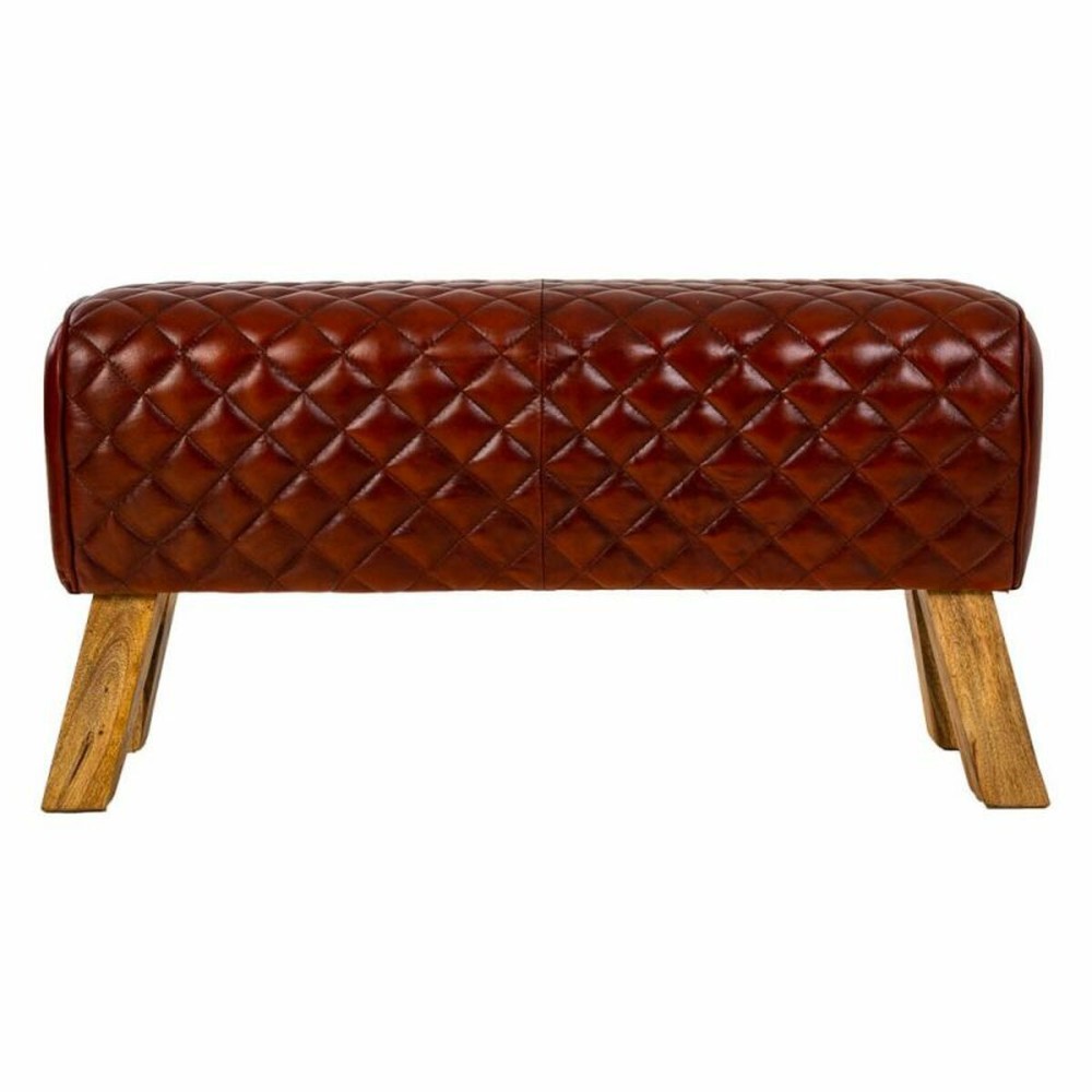 Bench Alexandra House Living Leather Mango wood 46 x 35 x 89 cm