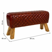 Bench Alexandra House Living Leather Mango wood 46 x 35 x 89 cm