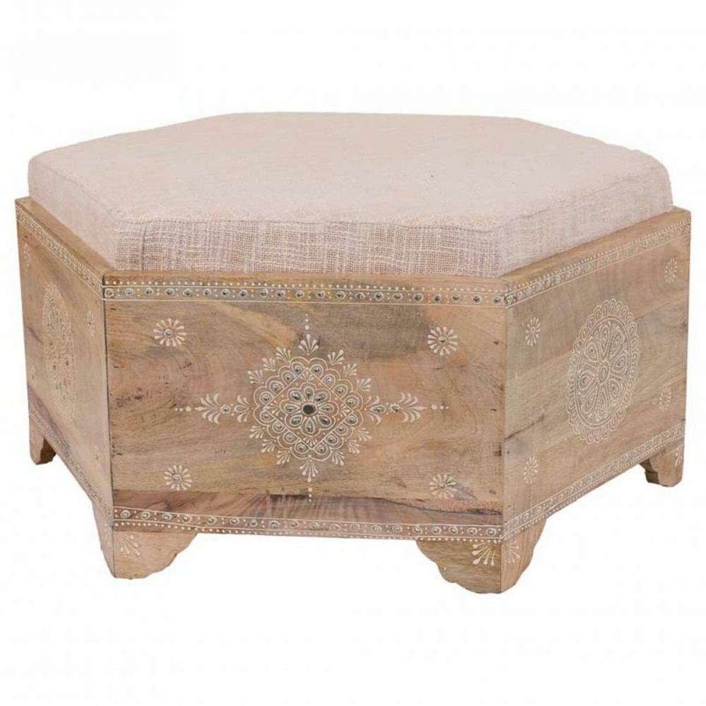 Hocker Alexandra House Living Weiß natürlich Mango-Holz Holz MDF 60 x 29 x 70 cm