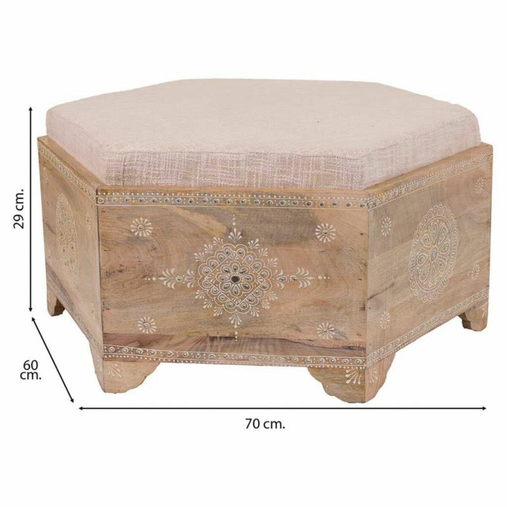 Hocker Alexandra House Living Weiß natürlich Mango-Holz Holz MDF 60 x 29 x 70 cm