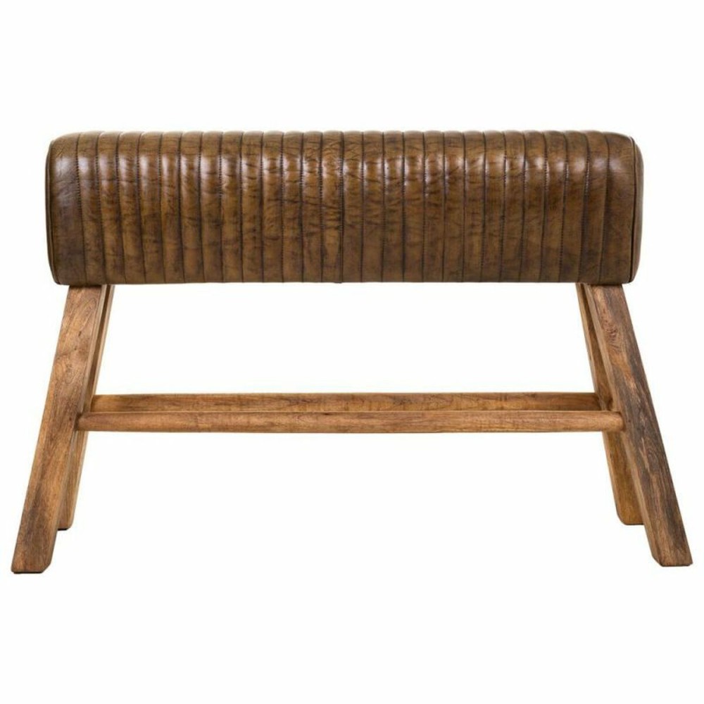 Bench Alexandra House Living Brown Natural Leather Mango wood 35 x 76 x 120 cm