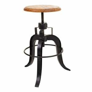 Stool Alexandra House Living Brown Black Iron Mango wood 48 x 54 x 48 cm