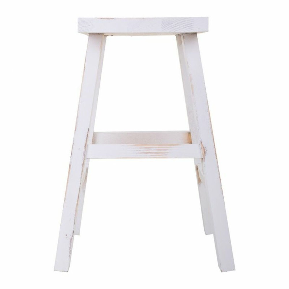 Stool Alexandra House Living White Pinewood 25 x 50 x 35 cm